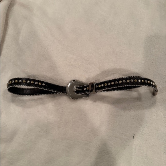 Black Studded Belt with Silver Buckle